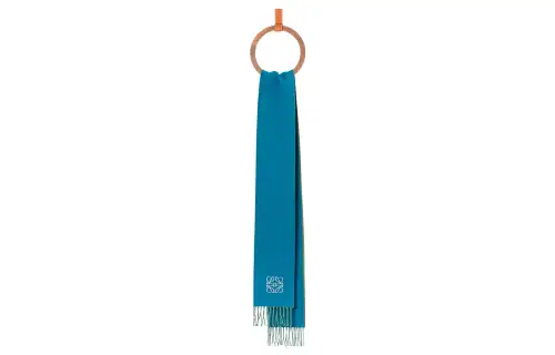 LOEWE Cashmere Knit Scarves Women's Azalea Purple/Cyan