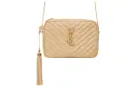 SAINT LAURENT LOU Calfskin Camera Bag, Crossbody Bag, Shoulder Bag Women's Light Brown