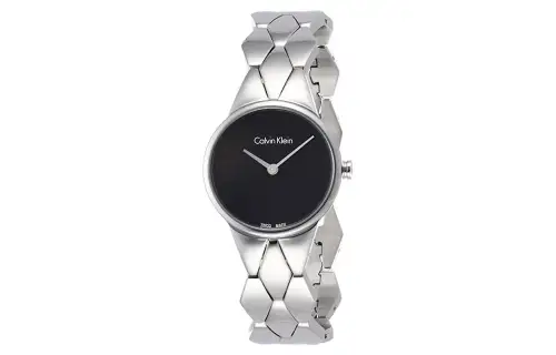 CALVIN KLEIN Wrist Watches Quartz Movement Stainless Steel Strap Black Dial Women's 30m Water Resistant