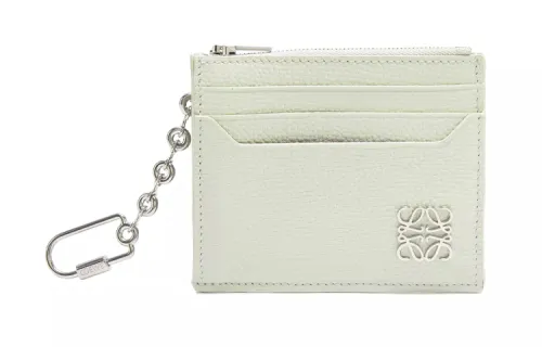 LOEWE Anagram Cow Leather Card Holder Women's Light Cyan