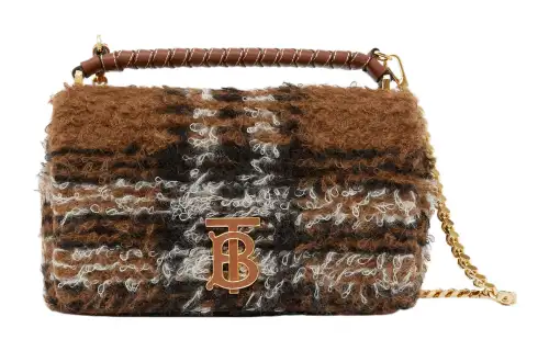 Burberry Lola Bag Cow Leather Shoulder Bag, Crossbody Bag Small Women's Dark Birch Brown