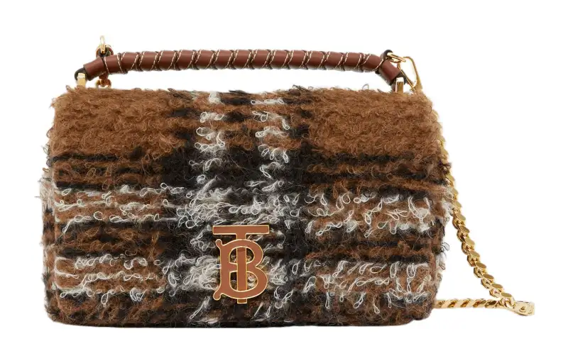 Burberry Lola Bag Cow Leather Shoulder Bag, Crossbody Bag Small Women's Dark Birch Brown