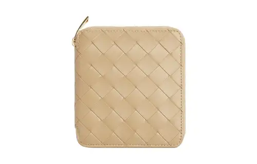 Bottega Veneta Lambskin With Calfskin Wallet Women's Nude