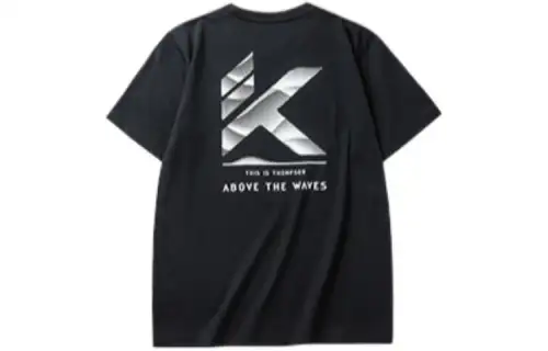 ANTA KT T Shirts Men's Black Crew Neck Moderate Straight Fit