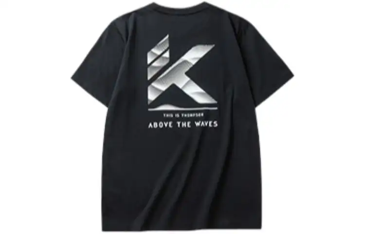 ANTA KT T Shirts Men's Black Crew Neck Moderate Straight Fit