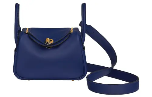 HERMES Lindy Swift Calfskin Handbag Crossbody Bag 19 Women's 73 Bleu Saphir Sapphire Blue