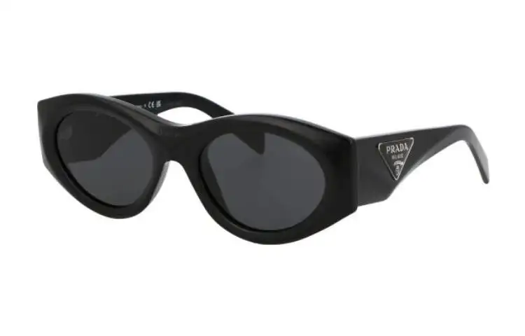 triangle-logo oval-frame sunglasses