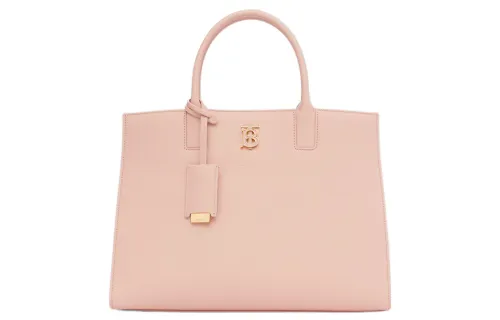 Burberry Frances Grain Calfskin Tote Bag, Shopping Bag, Shoulder Bag, Crossbody Bag, Handbag Small Women's Dark Pink