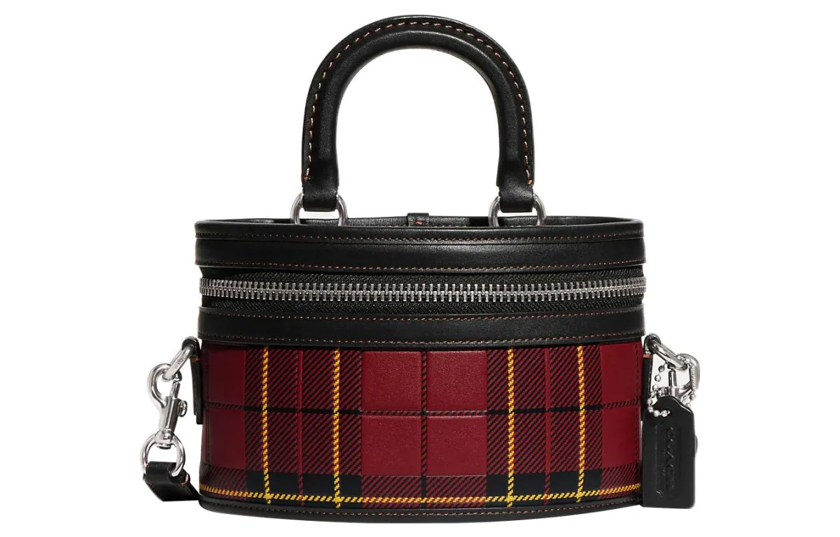 COACH Trail Glove Tanned Leather Handbag, Shoulder Bag, Crossbody Bag Small Women's Red & Black
