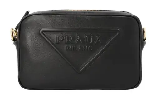 PRADA Calfskin Shoulder Bag, Crossbody Bag Women's Black