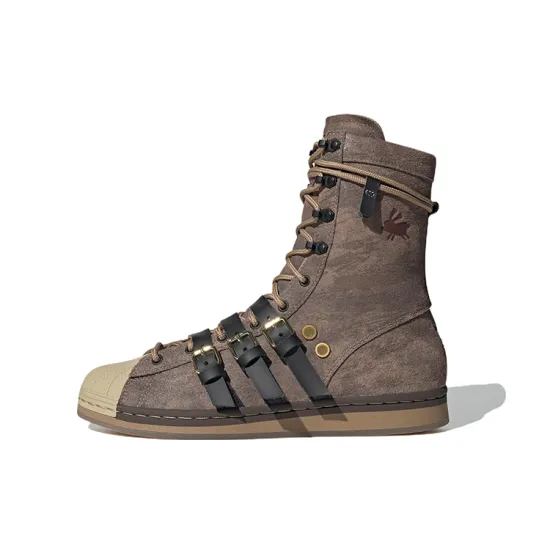Melting Sadness X Adidas Originals Superstar Series Skateboard Shoes Unisex High-top Brown