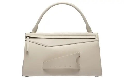 Maison Margiela Grain Leather Cow Leather Shoulder Bag, Crossbody Bag, Handbag Regular Women's White
