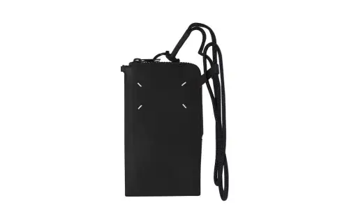 Maison Margiela Leather Cell Phone Pouch Men's Black