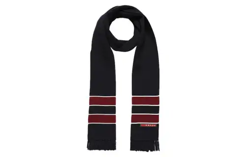 PRADA Knit Scarf Men's Navy Blue