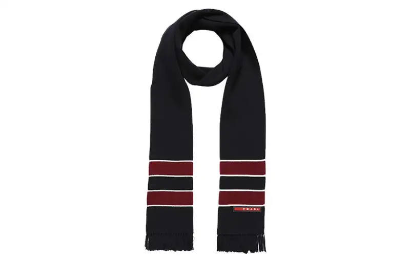 PRADA Knit Scarf Men's Navy Blue
