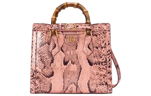 GUCCI Diana Python Skin With Leather Tote Bag, Shopping Bag, Shoulder Bag, Crossbody Bag, Handbag Small Women's Pink