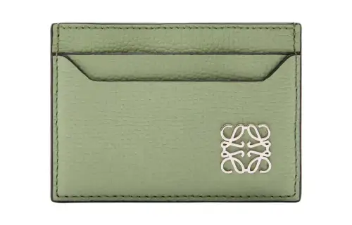 LOEWE Anagram Cow Leather Card Holder Women's Fragrant Gray Green