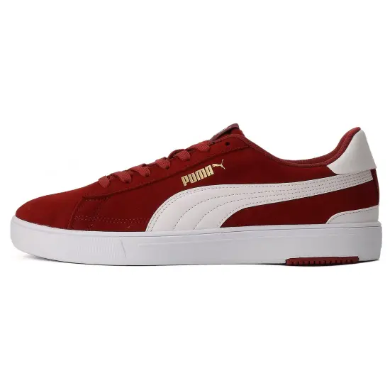 PUMA Suede Skateboarding Shoes Unisex Low-top Red/white