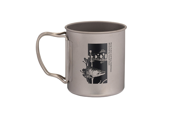 Snow Peak x TONEDTROUT Outdoor Water Equipment 450ml Camping Single Layer Titanium Cup 86.2*91.5mm