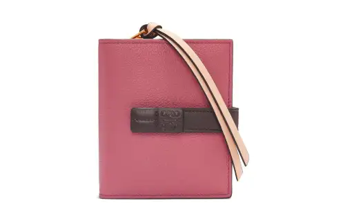 LOEWE Soft Grain Calfskin Wallet Women's Rose/Chocolate