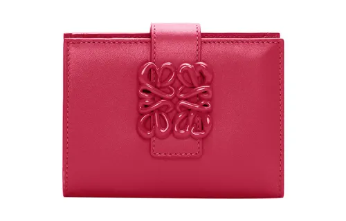 LOEWE Satin Calfskin Wallet Medium Women's Gemstone Red