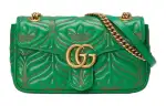GUCCI Adidas Originals Collaboration Marmont Leather Chain Bag, Crossbody Bag, Shoulder Bag Women's Green