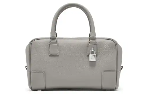 LOEWE Amazona Grained Calfskin Shoulder Bag, Crossbody Bag, Handbag Small Women's Pearl Gray