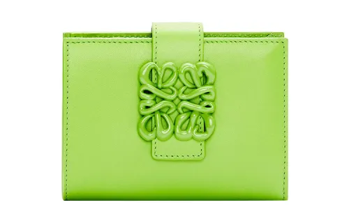 LOEWE Satin Calfskin Wallet Medium Women's Green