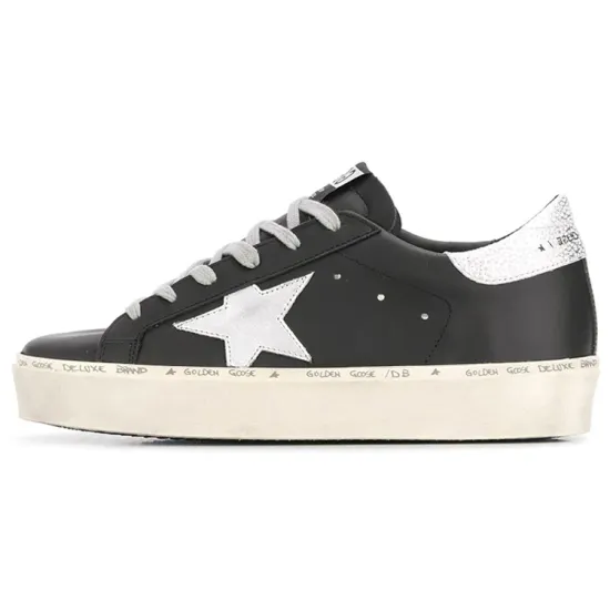 Golden Goose Hi-Star Black Silver Women's