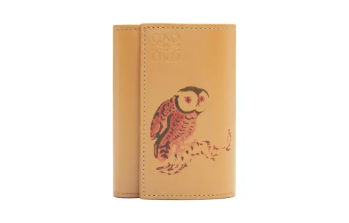 LOEWE Calfskin Card Holder, Wallet Small Women's Sand