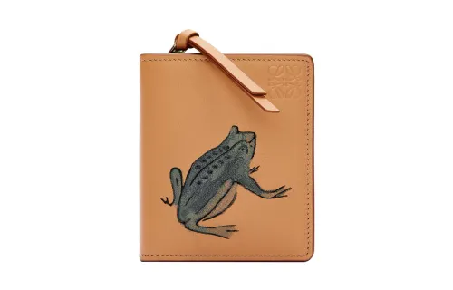 LOEWE Calfskin Card Holder, Wallet Women's Brown