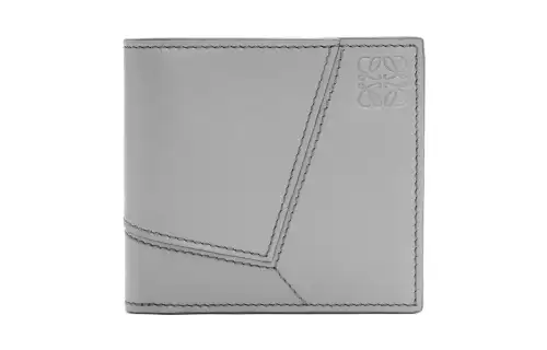 LOEWE Puzzle Smooth Cow Leather Wallet Men's Asphalt Gray