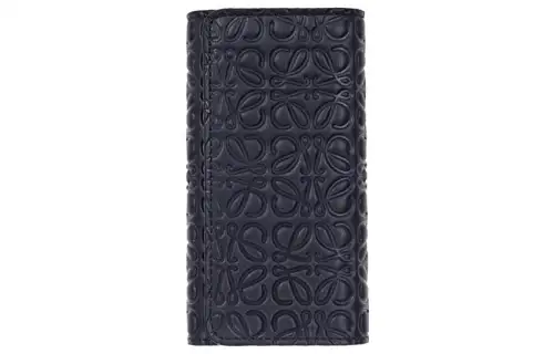 LOEWE Cow Leather Key Pouch Unisex Marine Blue