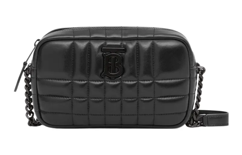 Burberry Lola Bag Lambskin With Leather Detail Camera Bag, Crossbody Bag, Shoulder Bag Women's Black