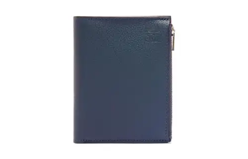 LOEWE Soft Grain Calfskin Wallet Men's Agate Blue