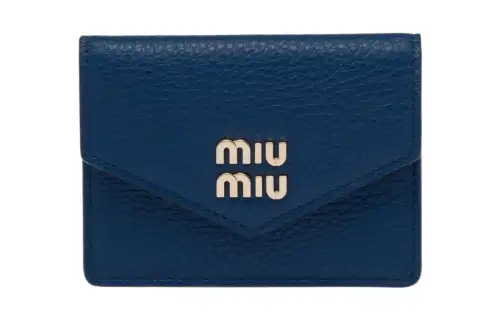 MIU MIU Soft Leather Card Holder Card Holder Women's Cornflower Blue