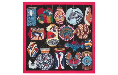 HERMES Carre Silk Scarf Women's Red