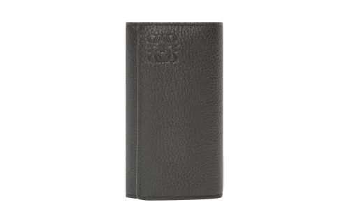 LOEWE Soft Grain Calfskin Key Pouch Men's Black