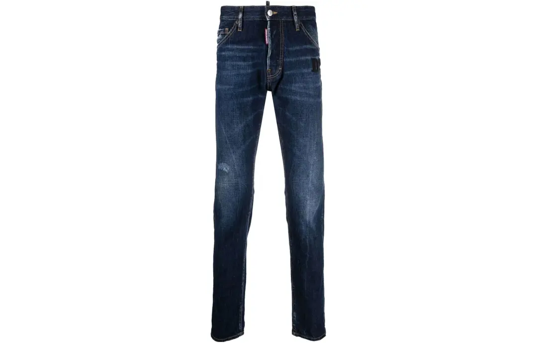 Dsquared2 Logo Patch Slim Cut Jeans