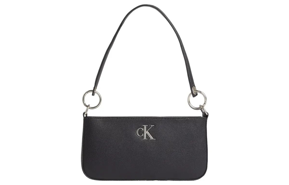 CALVIN KLEIN Blended Material Shoulder Bag Women's Black