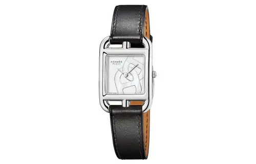 HERMES Cape Cod Wrist Watches Quartz Movement Leather Strap White Dial Women's 30m Waterproof