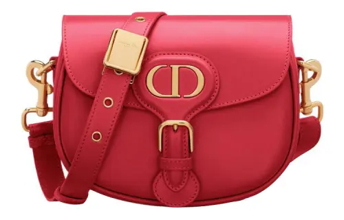 DIOR Bobby Smooth Cow Leather Saddle Bag, Shoulder Bag, Crossbody Bag Small Women's Red