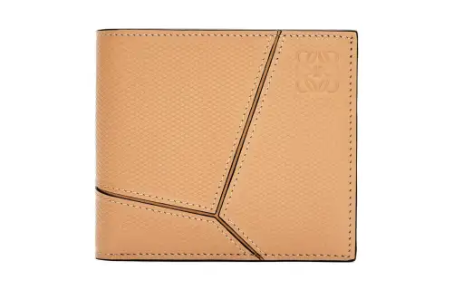 LOEWE Puzzle Calfskin Coin Purse Wallet Men's Sand