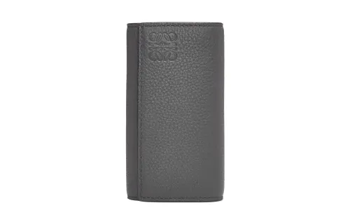 LOEWE Soft Grain Calfskin Key Pouch Men's Anthracite