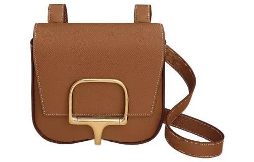 HERMES Della Cavalleria Epsom Calfskin Crossbody Bags Mini Women's 37 Gold