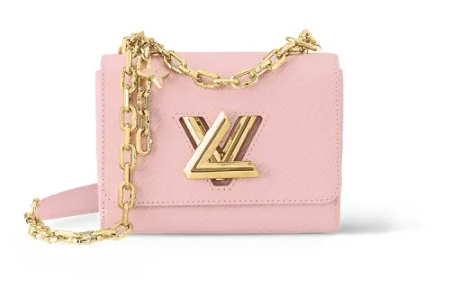 LOUIS VUITTON Twist Epi Grain Cow Leather Shoulder Bag, Crossbody Bag Small Women's Pink
