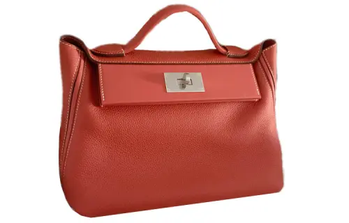 HERMES 24/24 Togo & Swift Calfskin Shoulder Bag, Crossbody Bag, Handbag Women's Bright Red