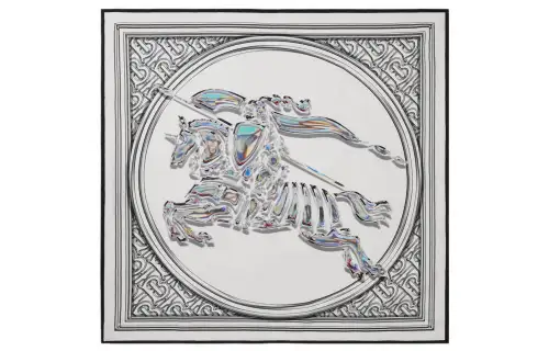 Burberry Silk Scarf Unisex Gray