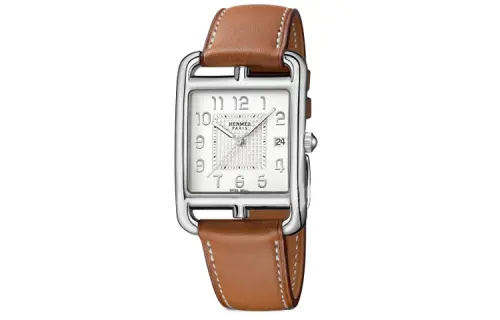 HERMES Cape Cod Wrist Watches Quartz Movement Leather Strap White Dial Men's
