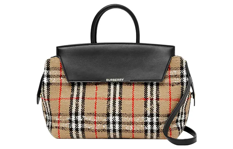 Burberry Calfskin Decoration Shoulder Bag, Crossbody Bag, Handbag Medium Women's Beige